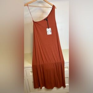 41 Hawthorn One Shoulder Dress in Warm Terracotta Sz xl